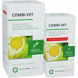 COMBI-VET 250ML zawiera drozdże, wit b complex,mm,kolagen